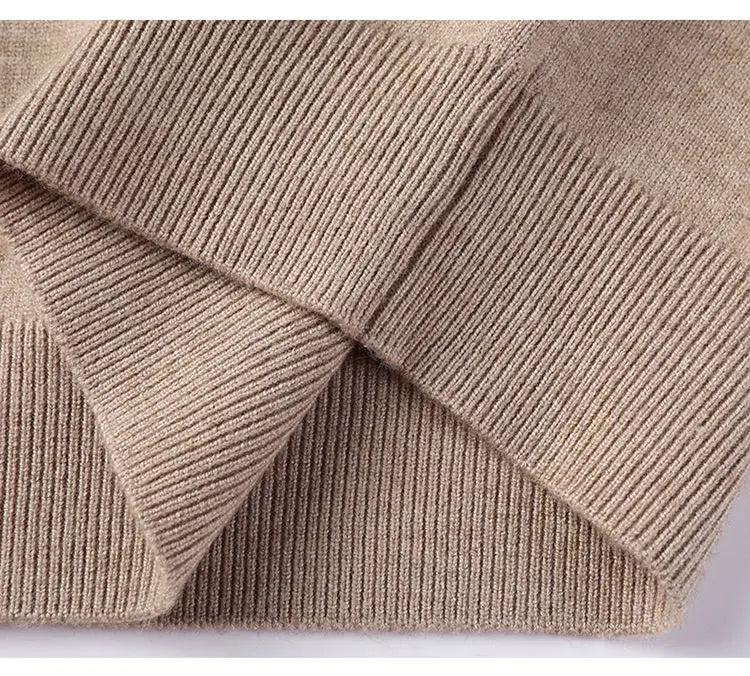 Male Polo Shirt Soft Lightweight Warm Knitted Luxury Simple Button Up Pullover 2025 Lapels Comfortable Business Sweater Clothing