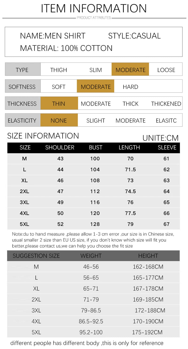 TFETTERS Autumn Long Sleeve Shirt Men White Shirt Stand Collar Slim Fit Business Work Shirts for Men Plus Size 5XL