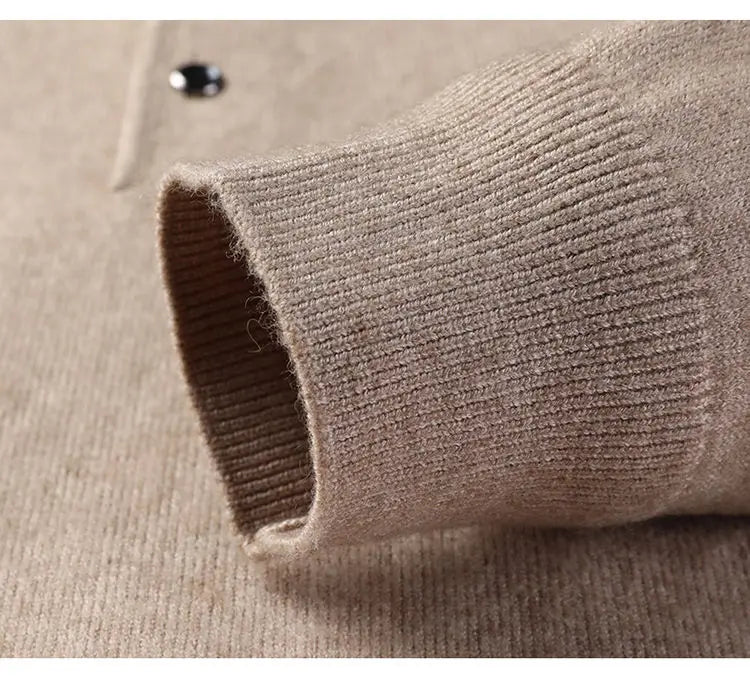 Male Polo Shirt Soft Lightweight Warm Knitted Luxury Simple Button Up Pullover 2025 Lapels Comfortable Business Sweater Clothing